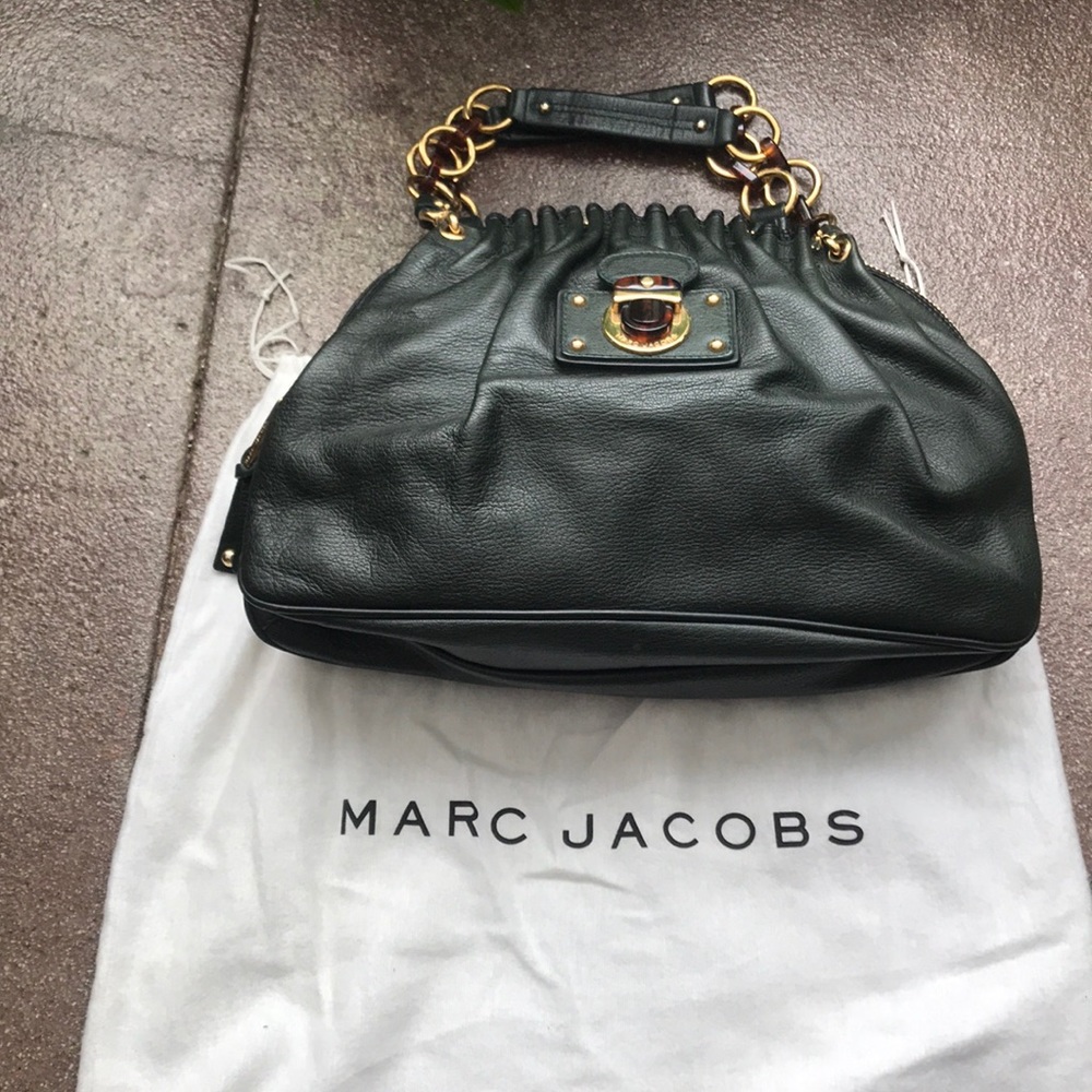 Vintage Marc Jacobs Green Leather with Black Trim